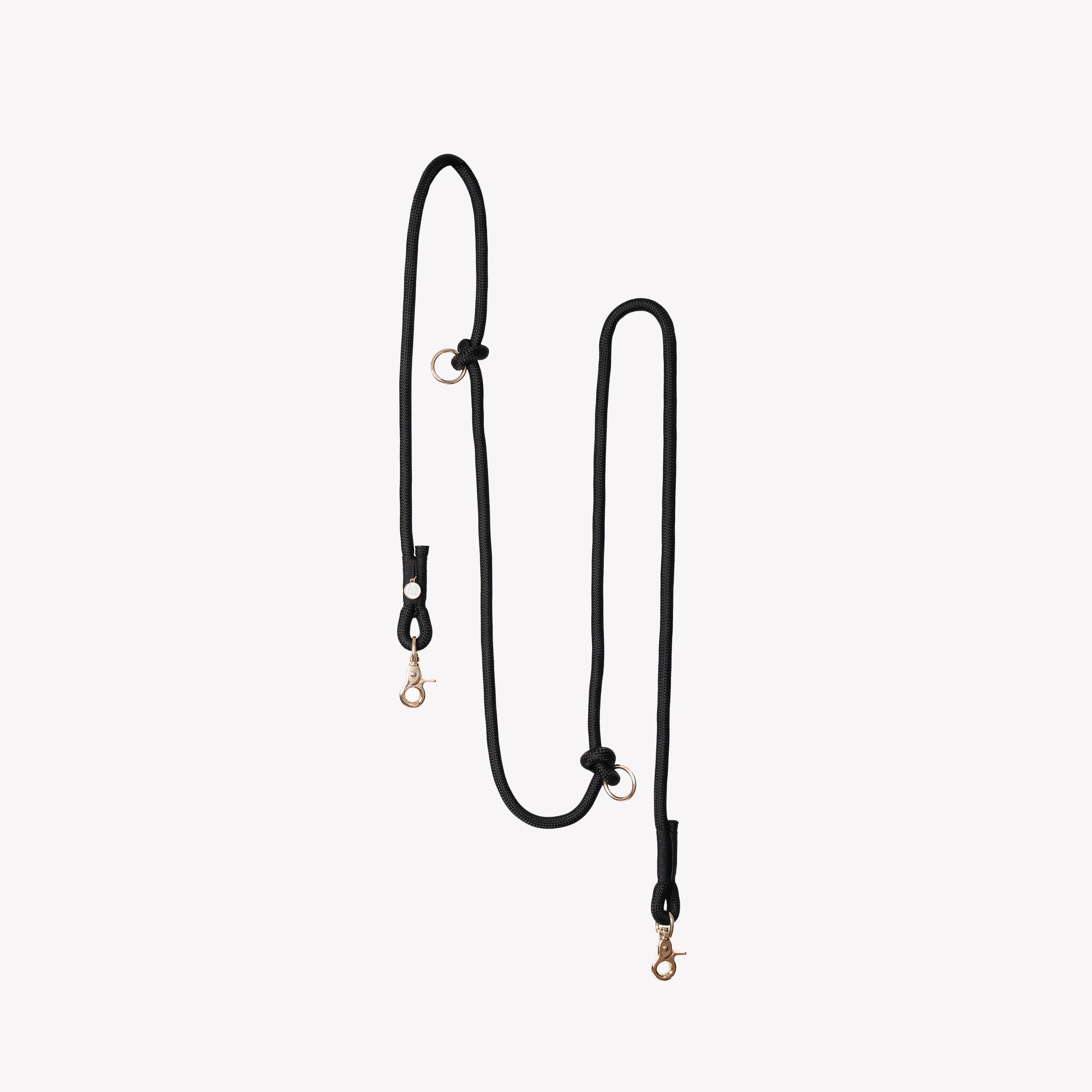 'Black' - Hands Free Braided Leash - FURLOU 