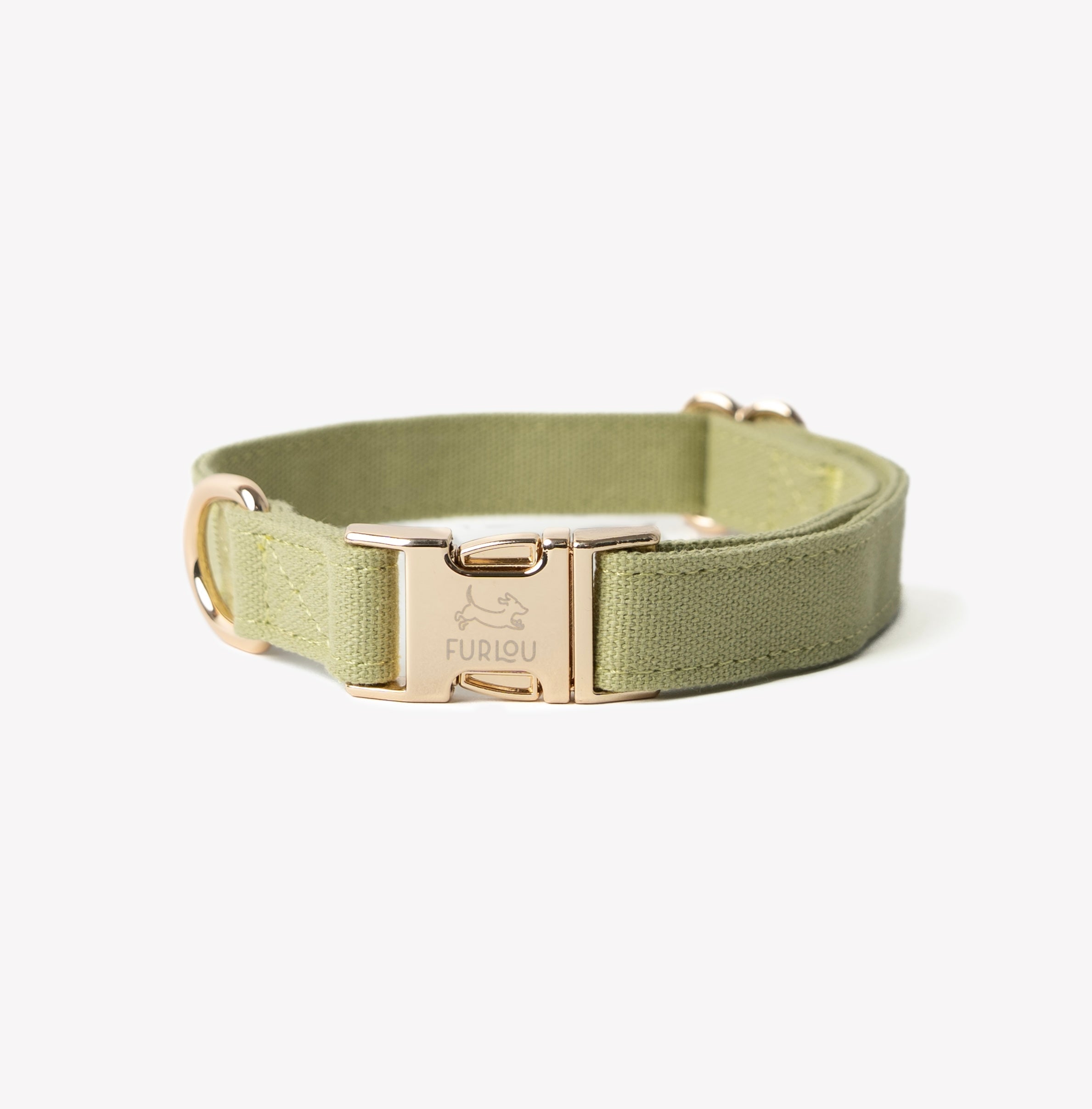 'Green' - Canvas Dog Collar - FURLOU 