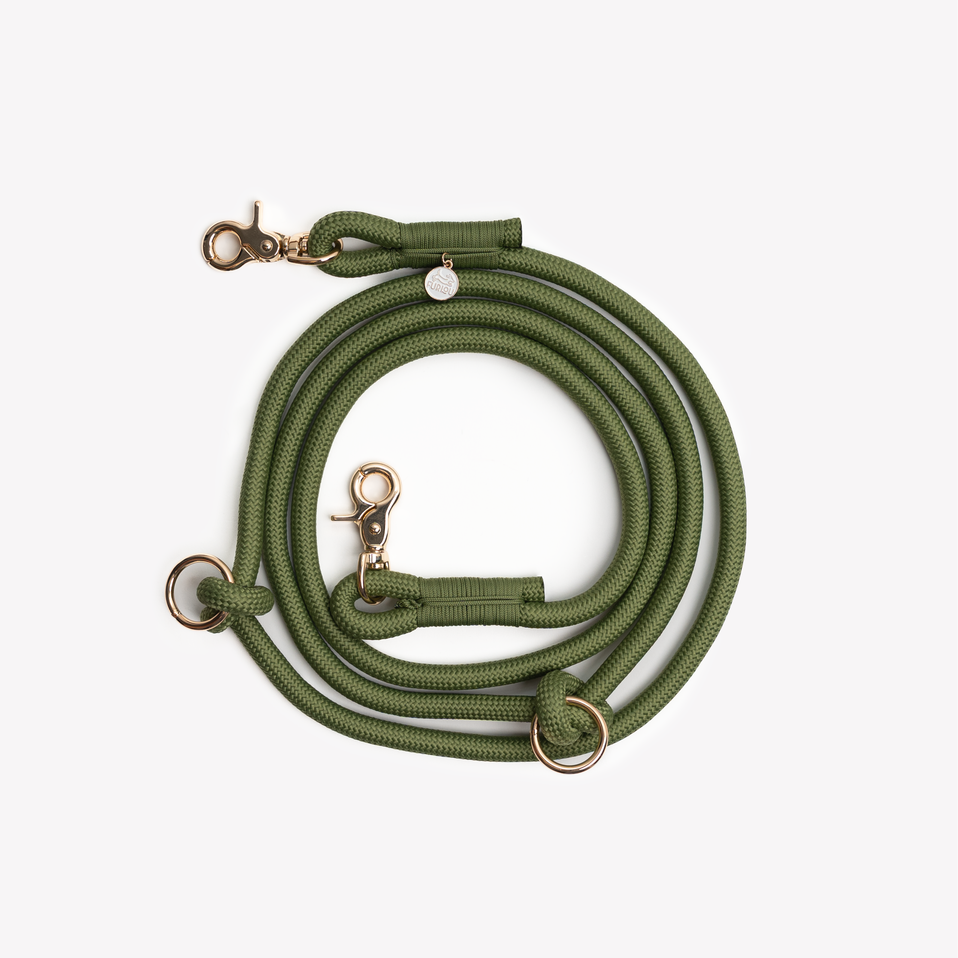'Green' - Hands Free Braided Leash - FURLOU 