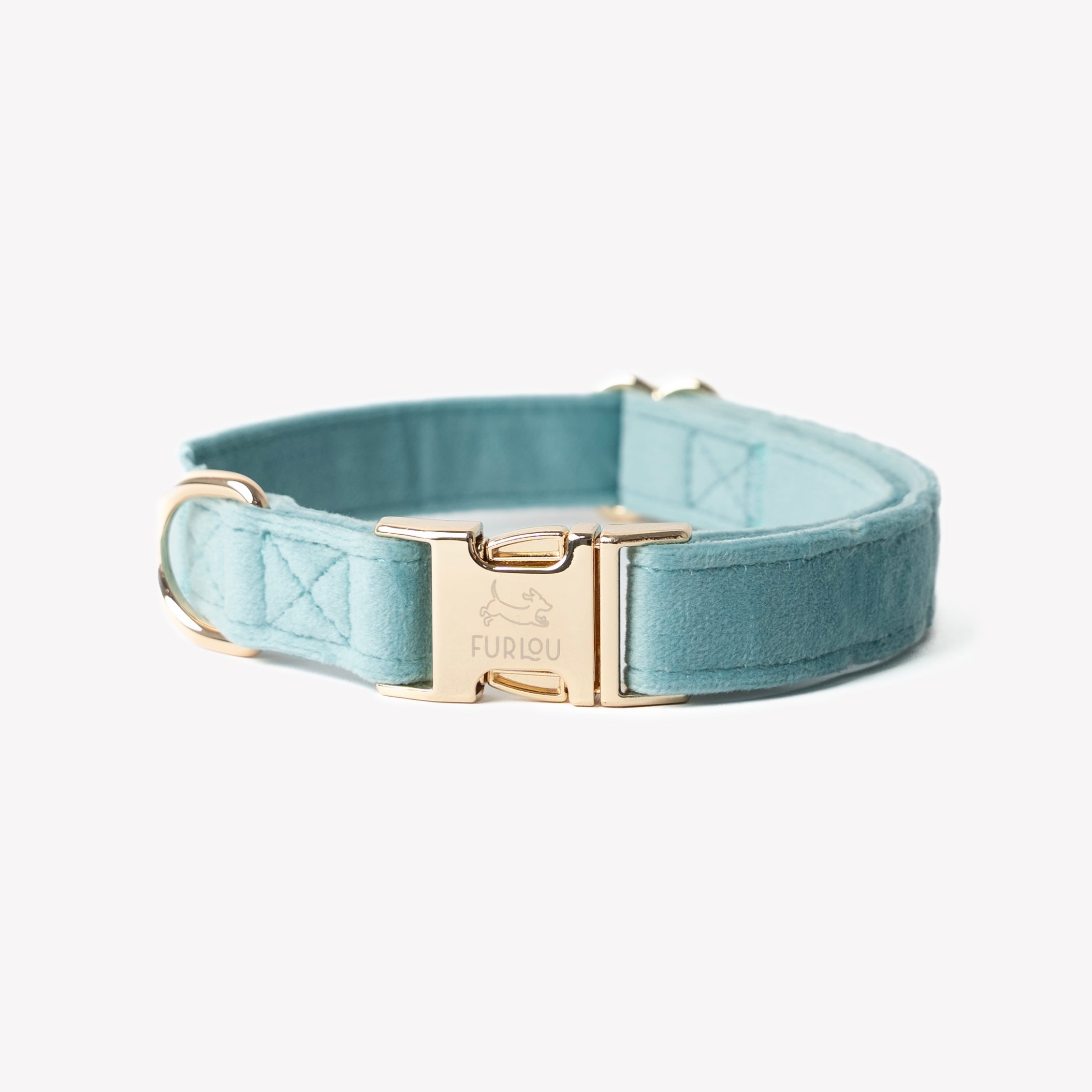 'Blue' - Velvet Dog Collar - FURLOU 