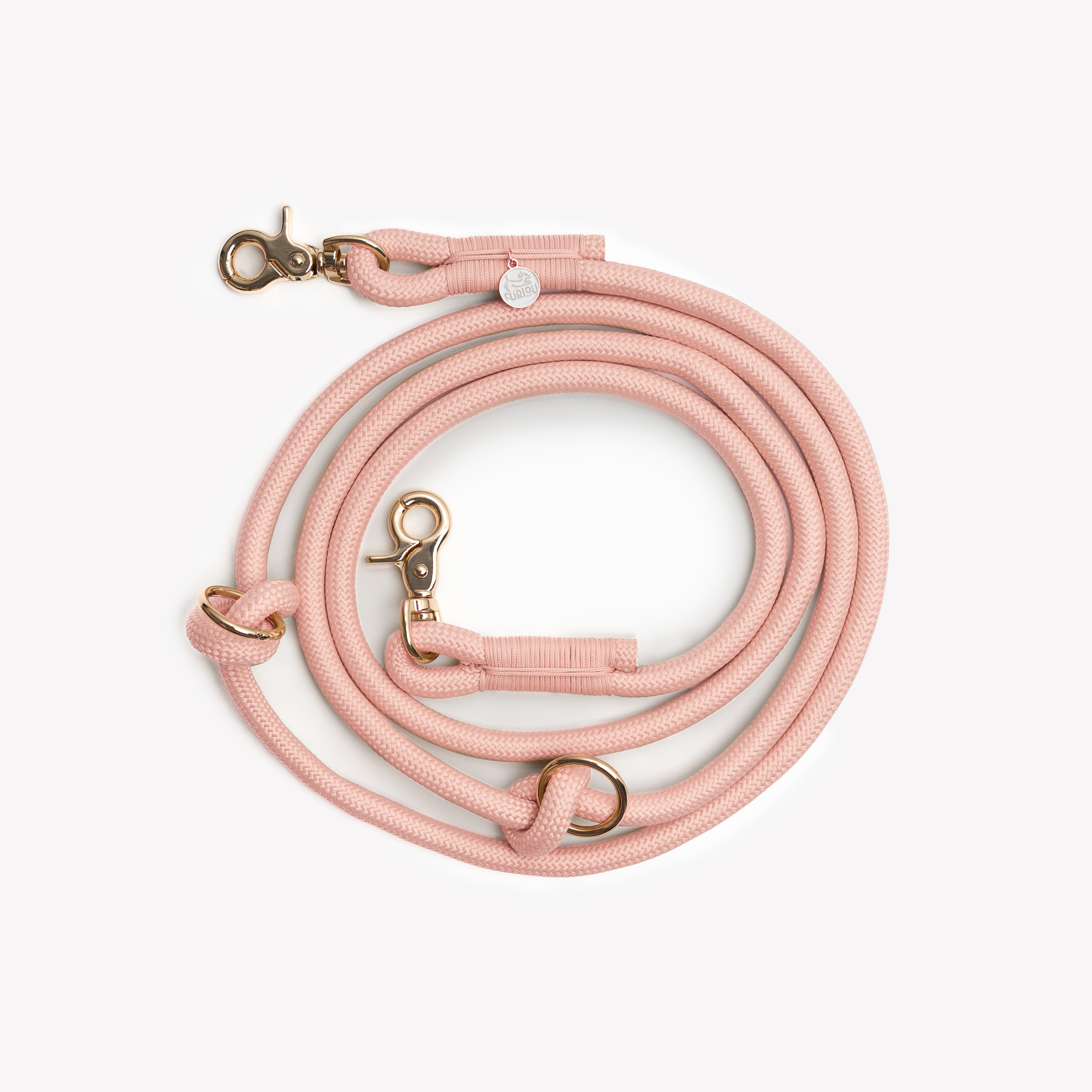 'Powder Rose' - Hands Free Braided Leash - FURLOU 
