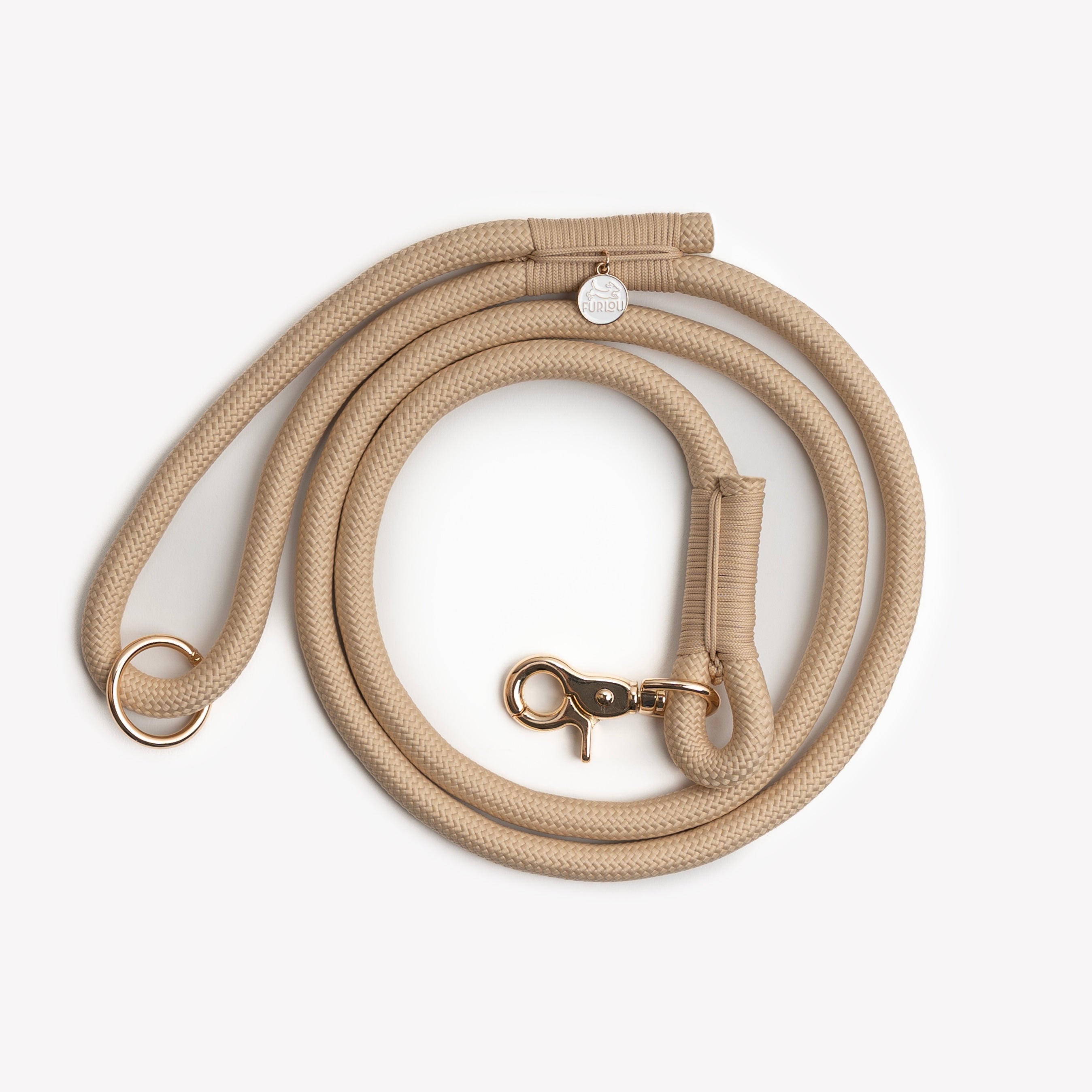 'Tan' - Braided Rope Leash - FURLOU 
