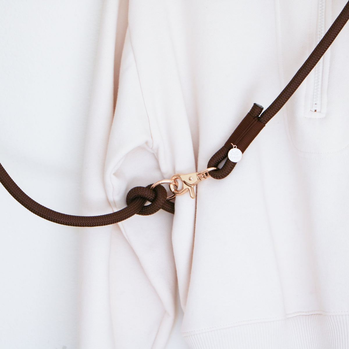 'Brown' - Hands Free Braided Leash - FURLOU 